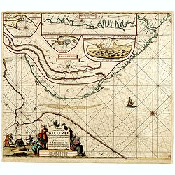 Paskaart van de Mont van de Witte Zee,. Beginnende van Tiepena tot Pelitza, als mede van C. Cindenoes tot Catsnoes.