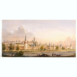 (View of the Moscow Kremlin, seen from the Moskva River in the south).
