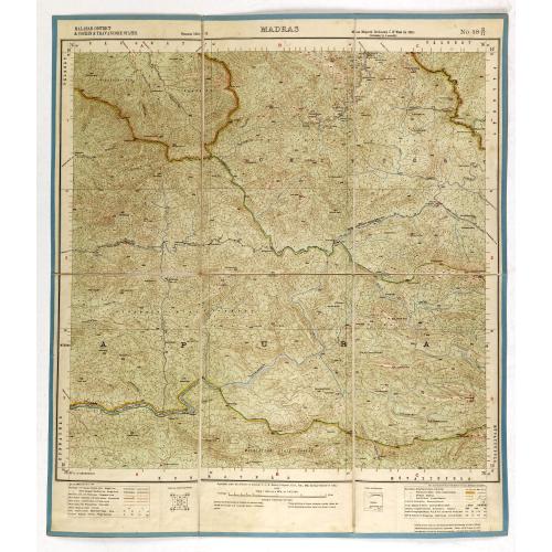 Old map image download for Malabar district & Cochin & Travancore states. MADRAS NO 58 B11
