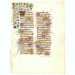 Leave from a Book of Hours on vellum.