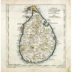 Carte de l'Isle de Ceylan, pour servir à l'Histoire Générale des Voyages.