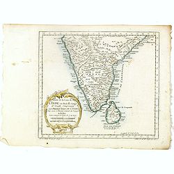 Carte de l'inde en deça du gange comprenant la presqu'iIle de l'Inde.