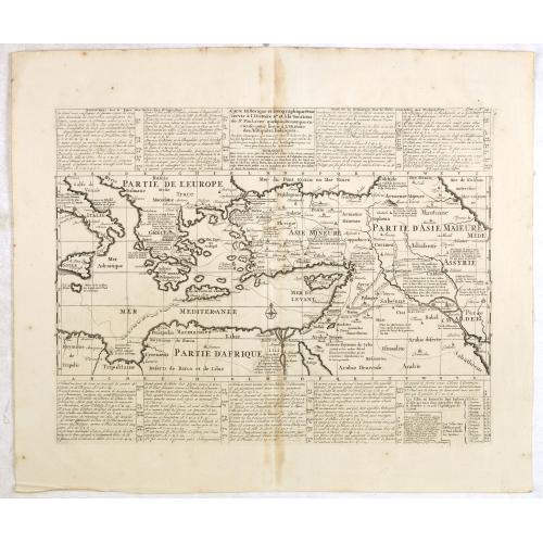 Carte historique et géographique pour servir à l'Histoire Sainte et à la Vocation de Saint Paul, avec quelques remarques curieuses pour servir à l'Histoire des Antiquités judaïques.