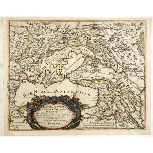 Old map image download for Tartaria D Europa ouero Piccola Tartaria divisa da Giacomo Cantelli da Vignola ne Tartari Nogai e del Crim, o di Precop . . .