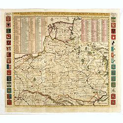 Carte De Pologne Avec La Chronologie Des Rois Et Des Ducs De Lithuanie, Ainsi Que Des Grands M. De L'Ordre Teutonique Les Evechez et Archeveches, et Les Armes Des Provinces . . .