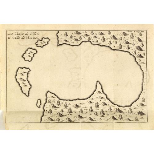 Old map image download for La Baye de l'Isle & ville de Borneo.