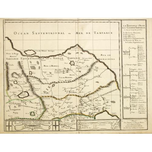 Old map image download for Grande Tartarie vers l'orient où sont le Turquestan, la Tartarie septentrionale, et la Tartarie du Kin. . .