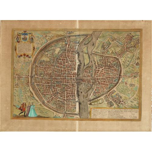 Old map image download for Lutetia, vulgari nomine Paris, urbs Gallia...