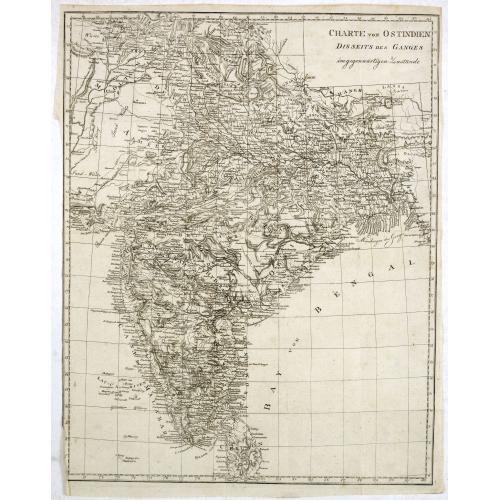 Old map image download for Charte von Ostindien disseits des Ganges im gegenwärtigen Zustande.