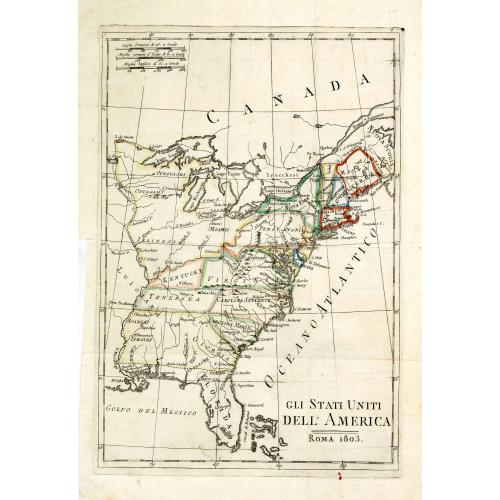 Old map image download for Gli Stati Uniti dell'America.