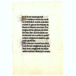 Manuscript leaf on vellum from a Dutch Book of Hours.