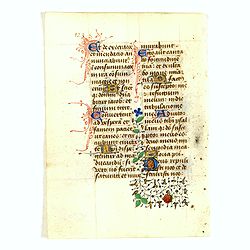 Leave from a Book of Hours on vellum.