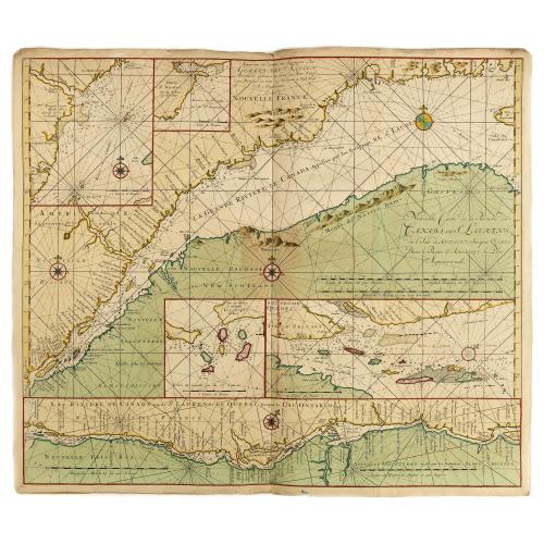 Nouvelle Carte de la Riviere de Canada ou St.Laurens de l'Isle de Anticoste jusqua Quebec. . .
