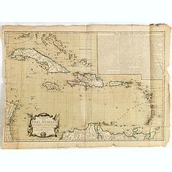 Carte des Isles Antilles dans L'Amerique Septentrionale avec la majeure partie des Isles Lucayes . . . Theatre de la Guerre entre les Anglais et les Americains . . .