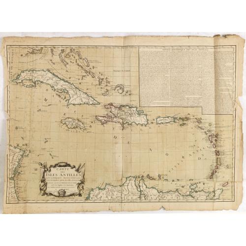 Old map image download for Carte des Isles Antilles dans L'Amerique Septentrionale avec la majeure partie des Isles Lucayes . . . Theatre de la Guerre entre les Anglais et les Americains . . .