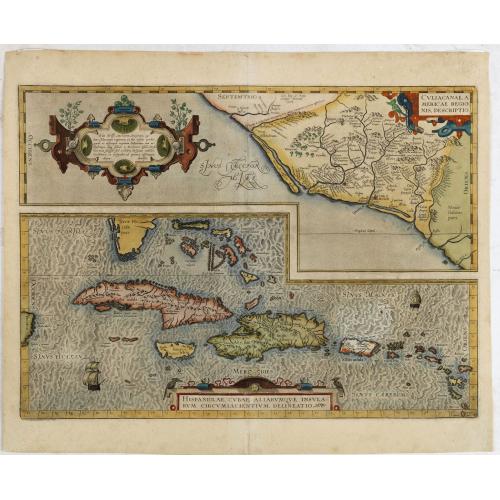 Old map image download for Culiacanae Americae regionis.. / Hispaniolae, Cubae. . .