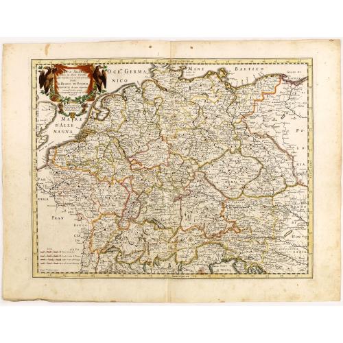 Old map image download for Imperto d'Allemagna diuiso in dieci Cerchi quali Cerchi...