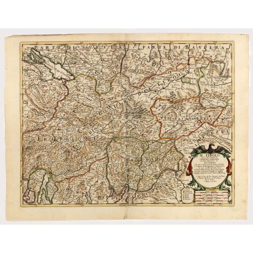 Old map image download for Il Tirolo con li Vescouati di Trento e Brixen...