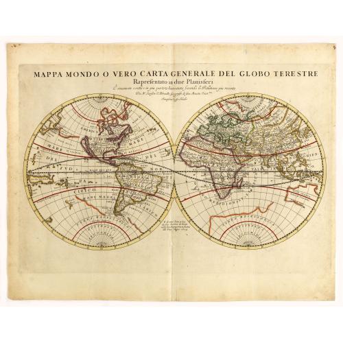 Old map image download for Mappa mondo o vero carta generale del globo terestre...