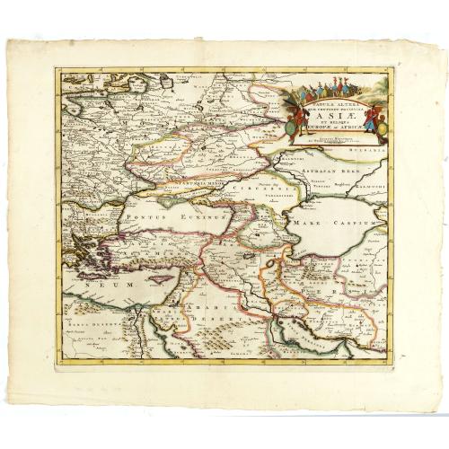 Old map image download for Tabula Altera Quae Continet Potissima Asiae et Reliqua Europae ac Africae.
