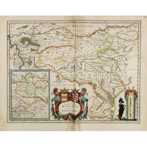 Old map image download for Comitatus Marchia et Ravensberg.