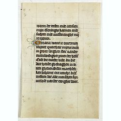 Manuscript leaf on vellum from a Dutch Book of Hours.