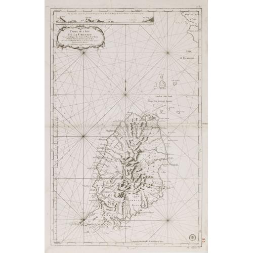 Old map image download for Carte de l'Isle de la Grenade Dressee au Depost des Cartes et Plans de la Marine...