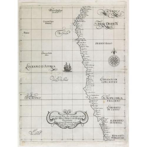 Old map image download for Carta particolare che comincia con il c.apo Aldea e Finisce con il capo Degortam.