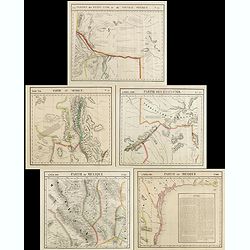 [TEXAS] Set of 5 maps in plano format, on an uniform scale, covering Texas.