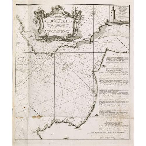 Old map image download for Carte géométrique de l'Entrée de la Rivière de Loire Représentée de Basse Mer dans les grandes Marées des Nouvelles et Pleines Lunes