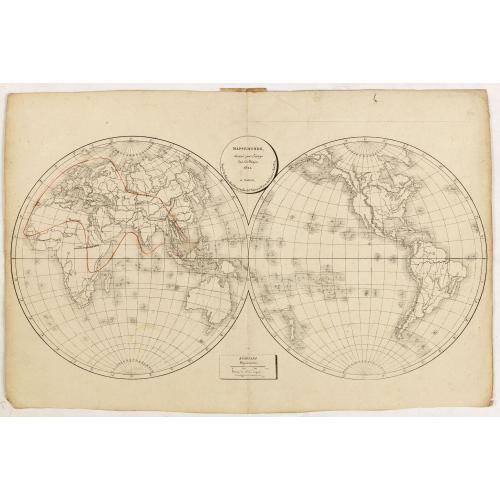 Old map image download for Mappe-Monde, dressée pour l'usage des Colléges 1821 à Paris. . .