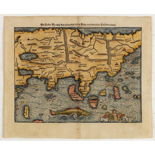 Old map image download for Die länder Asie nach irer gelegenheit biss in Indiam werden in diser tafel verzeichnet.