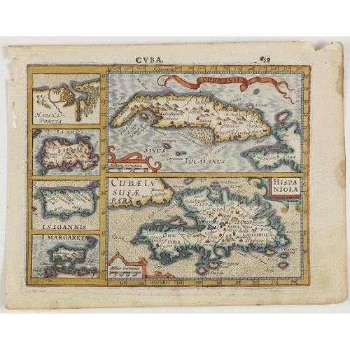 Old map image download for Cuba Insula. Hispaniola.