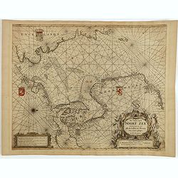 Pas Caart van de Noort Zee Verthoonende in zich alle de Custen en Havens daer rontom gelegen.