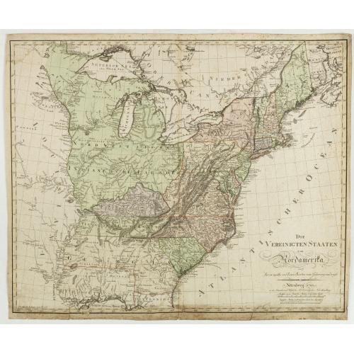 Old map image download for Die Vereinigten Staaten von Nordamerika nach Arrowsmith und Lewis Karten vom Jahre 1795 und 1796. . .