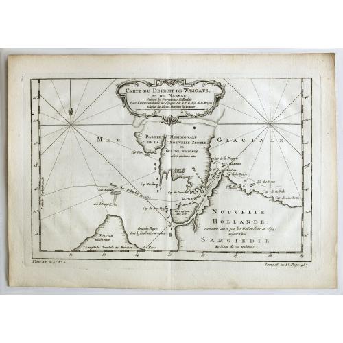 Old map image download for Carte du Détroit de Waeigats ou de Nassau.
