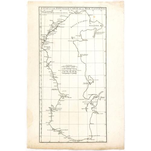 Old map image download for Essai D'Une Nouvelle Carte de la Mer Caspienne.