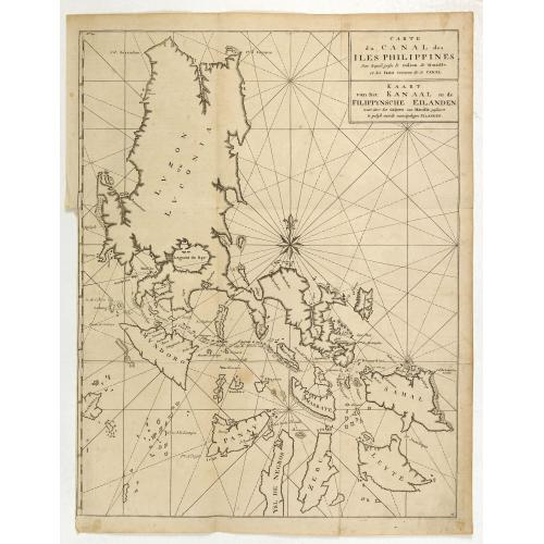 Carte du Canal des Iles Philippines Par lequel passe le Galion de Manille, et les Iles voisines de ce Canal / Kaart van het Kanaal in de Filippynsche Eilanden . . .