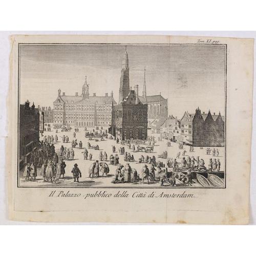 Old map image download for Il Palazzo pubblico della Citta di Amsterdam.