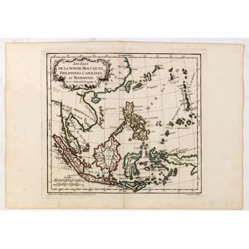 Old map image download for Les Isles de la Sonde, Moluques, Philippines, Carolines, et Marlannes.