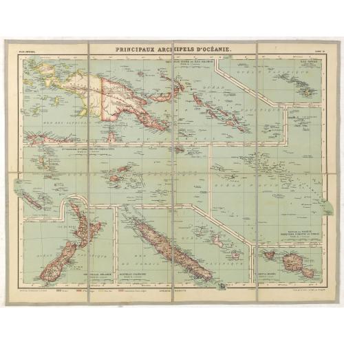 Old map image download for Principaux archipels d'Oceanie.