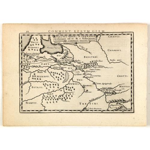 Old map image download for Tractus Rheni in Germania inferiore ad 4 e 5 Historiarum C. Cornelii Taciti.