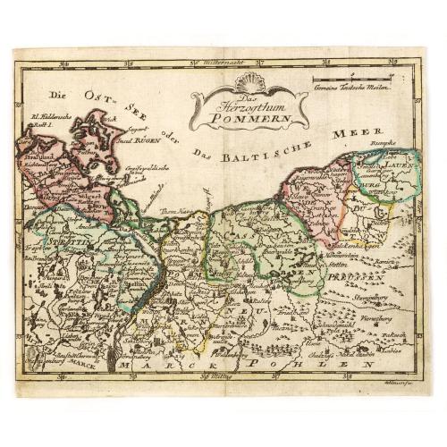 Old map image download for Das Hertzogthum Pommern.