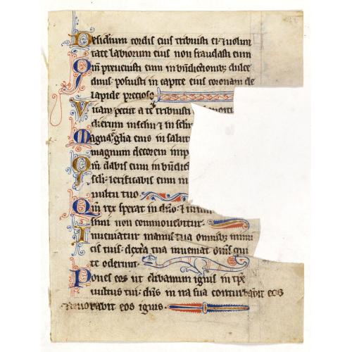 Illuminated leaf from a lithurgical Psalter.