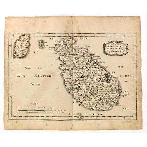 Les isles de Malte, Goze, & C. / par N. Sanson dªAbbeville, geographe ordinaire du Roy. . .