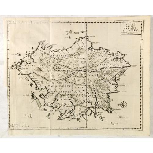 Old map image download for Kaart van het eyland Borneo.