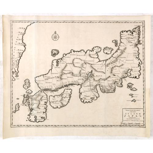 Old map image download for Nieuwe Kaart van het Eyland Japan verbeterd door Froncois Valentyn . . .