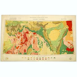 Carte géologique du Nord-Ouest del'Afrique SAHARA CENTRAL.