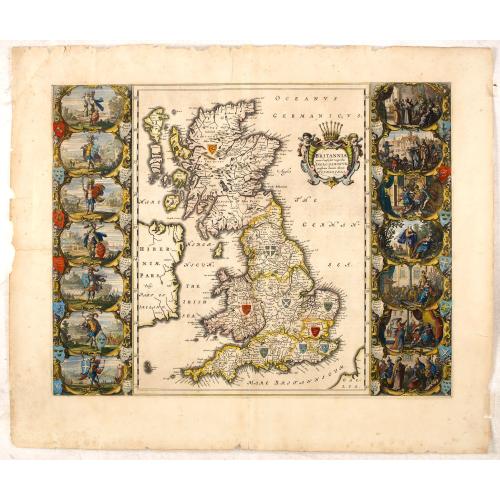 Old map image download for Britannia prout divisa suit temporibus Anglo-Saxonum, præsertim durante illorum Heptarchia.