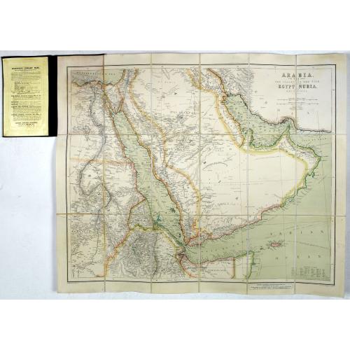 Rare, antique map of  Arabia, The Red Sea, The Valley of the Nile, including Egypt, Nubia and Abyssinia.